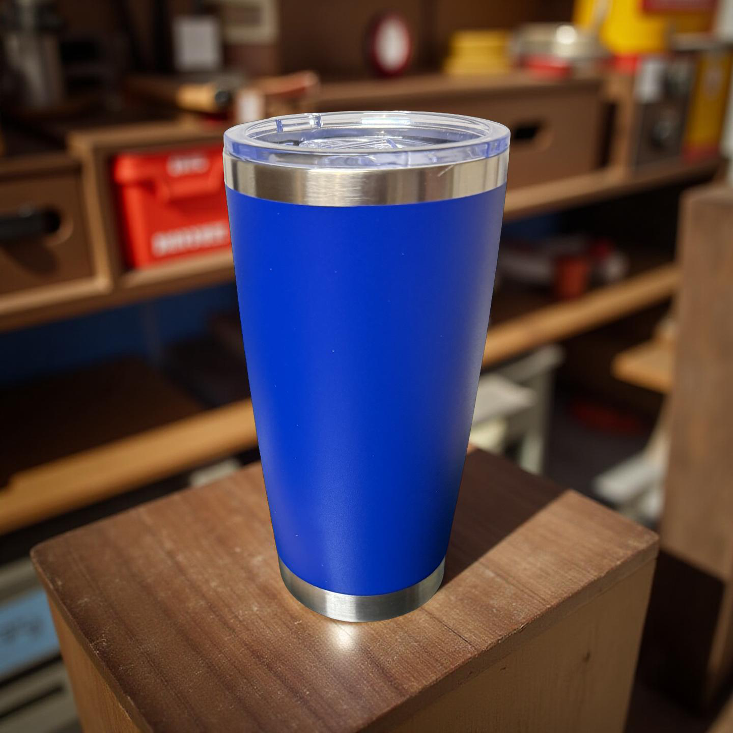 20oz Stainless Steel Coffee Mug with Custom Design.